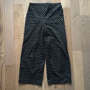 Black with Tanned Flower Pattern Pants